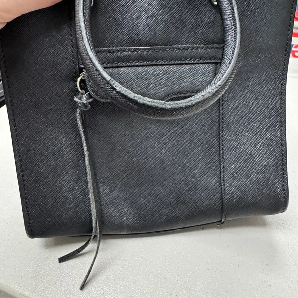 Rebecca Minkoff Black Leather Mini Handbag Tote Purse Classic Small Preppy